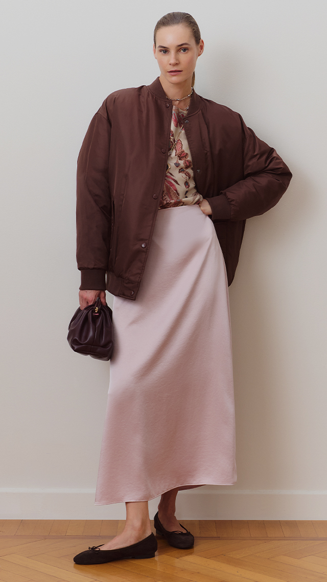 Cropped padded bomber jacket